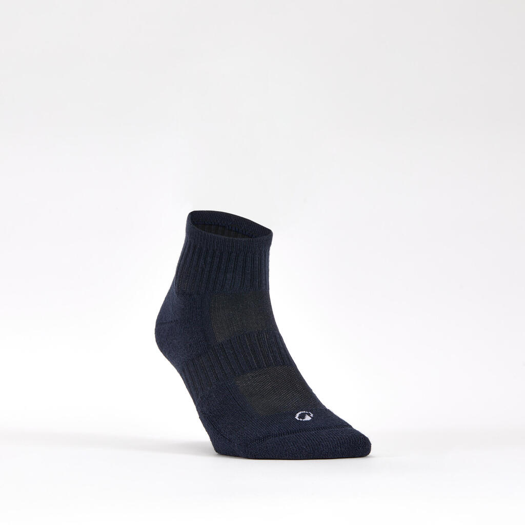 CHAUSSETTES DE TENNIS MI-HAUTES DECATHLON RS 500 MARINE LOT DE 3