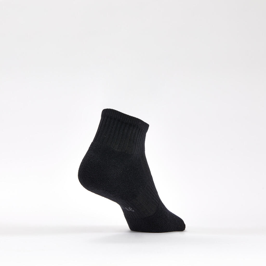 CHAUSSETTES DE SPORT MI-HAUTES DECATHLON RS 500 NOIR LOT DE 3