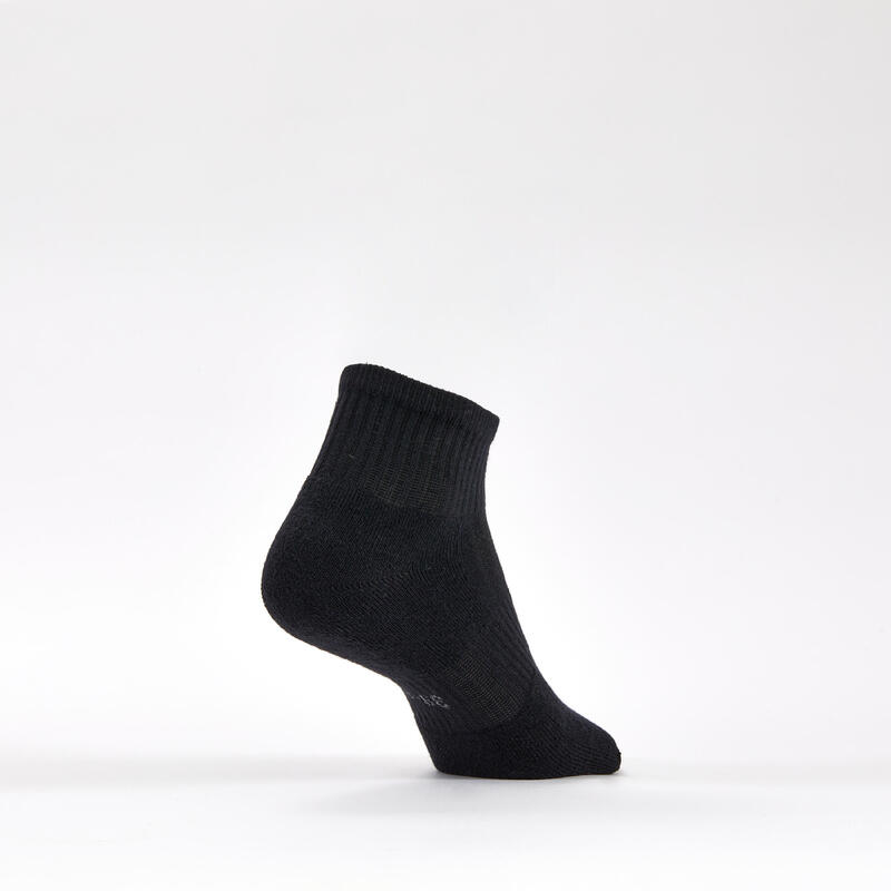 Tennissocken RS 500 Mid 3er-Pack schwarz