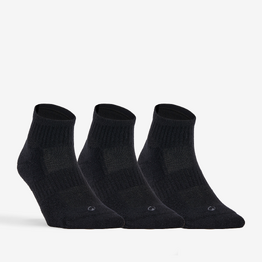 CHAUSSETTES DE SPORT MI-HAUTES DECATHLON RS 500 NOIR LOT DE 3
