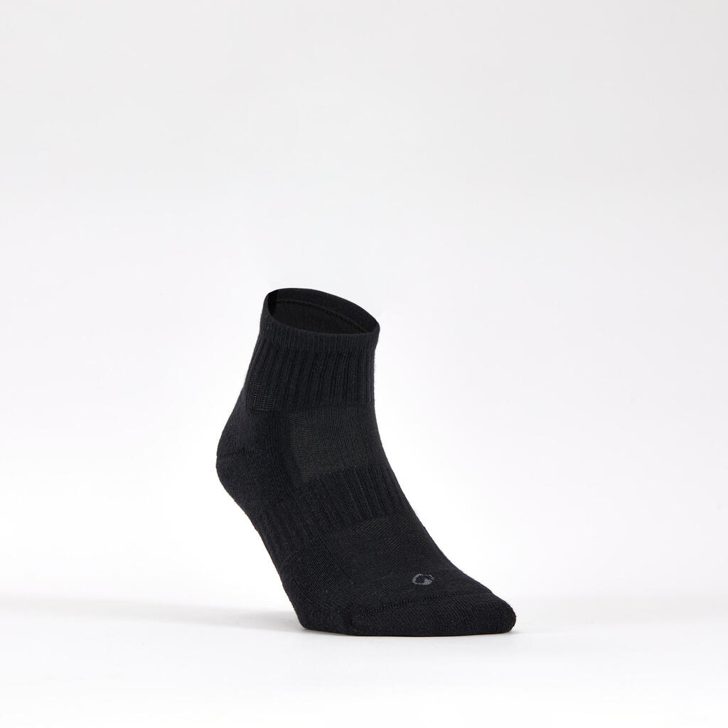 CHAUSSETTES DE SPORT MI-HAUTES DECATHLON RS 500 NOIR LOT DE 3