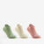 Chaussettes tennis enfant basses Artengo RS 160 vert beige rose en lot de 3