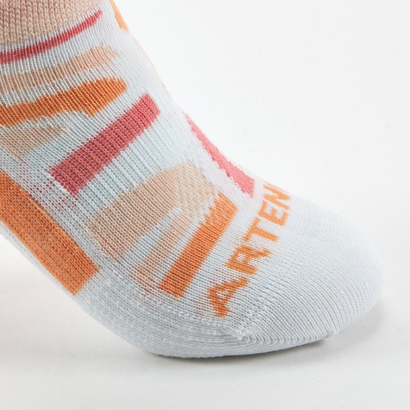 Çocuk Tenis Çorabı - Kısa Konç - 3 Çift - Turuncu/Pembe - Artengo RS 160