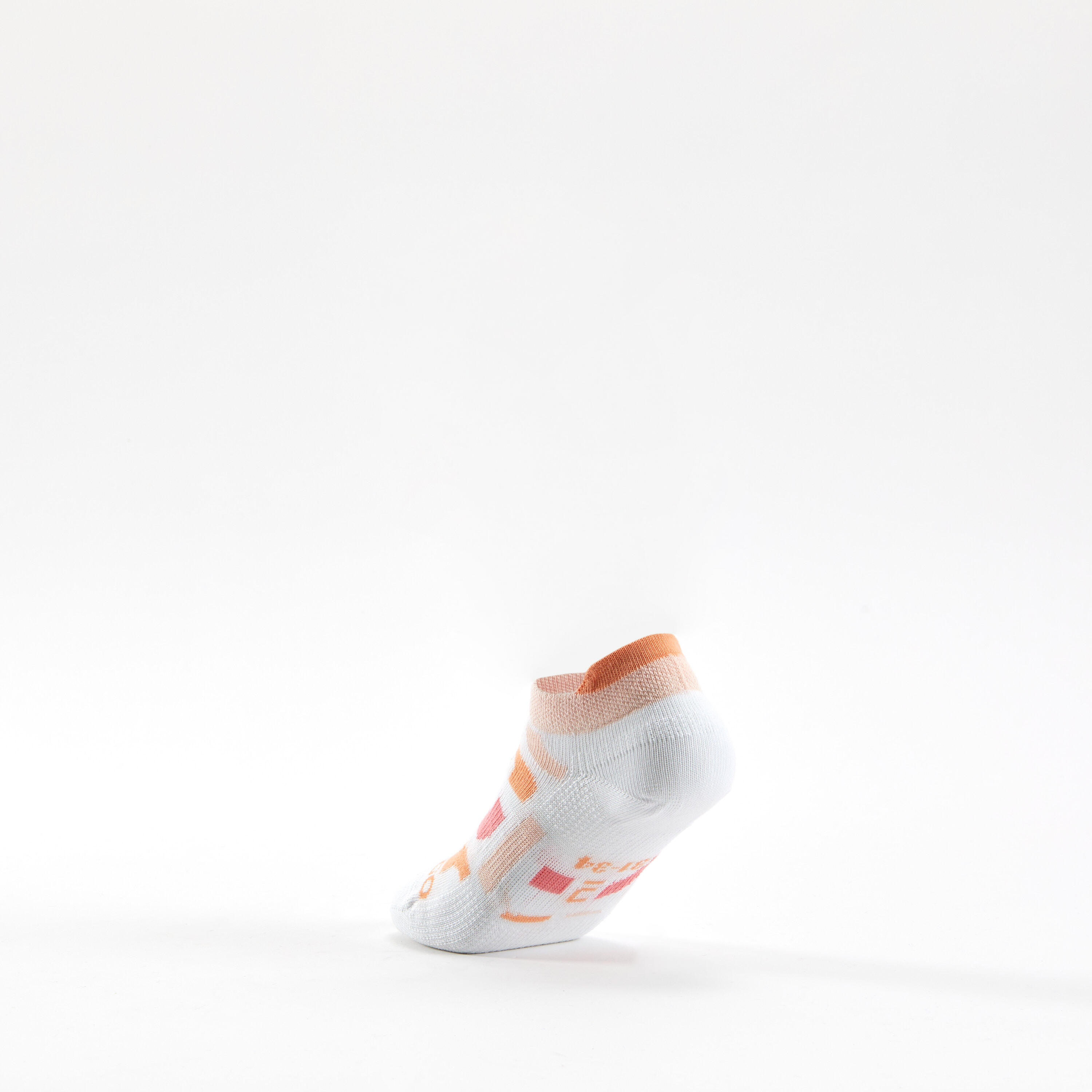 Chaussettes tennis enfant basses Artengo RS 160  orange, rose en lot de 3 7/8