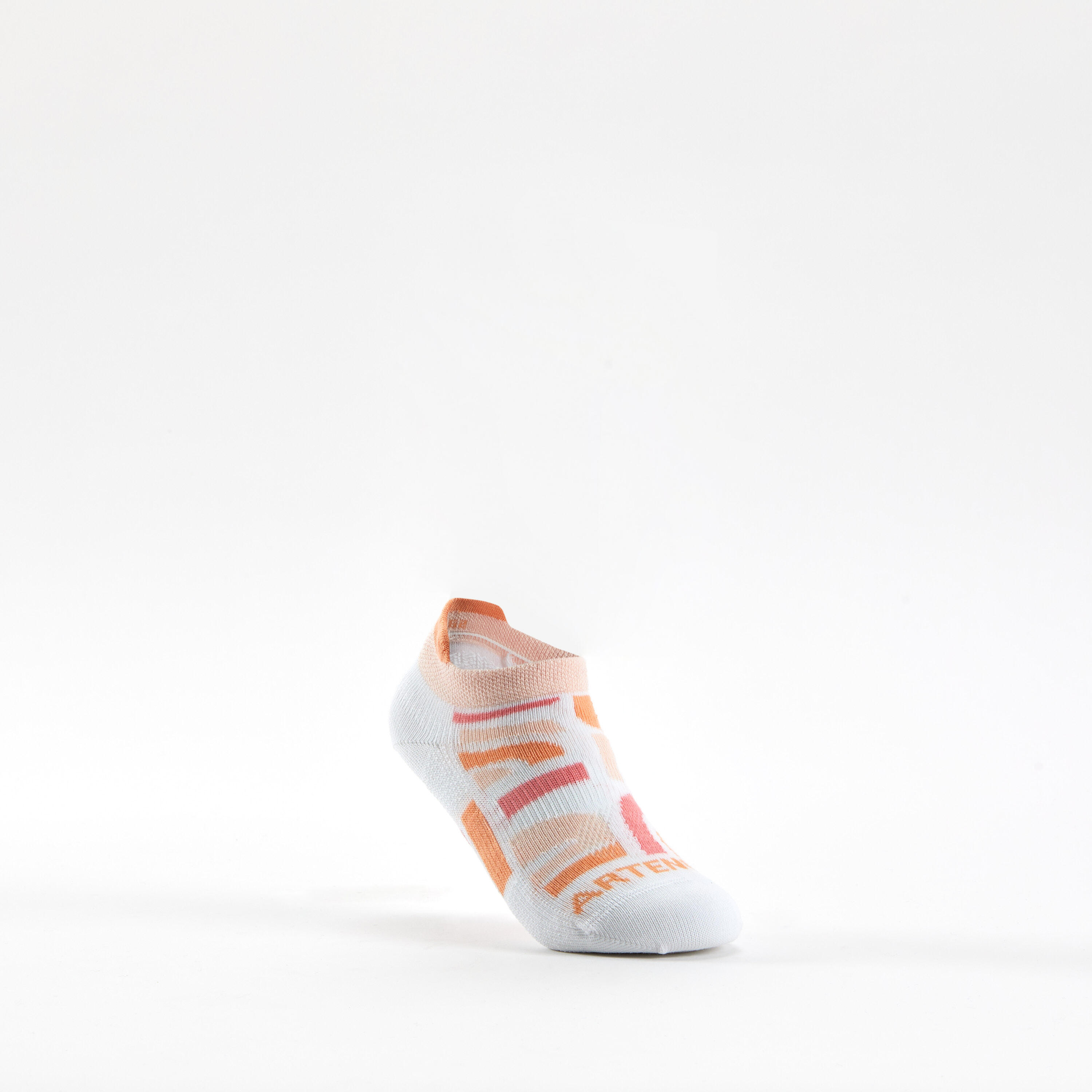 Chaussettes tennis enfant basses Artengo RS 160  orange, rose en lot de 3 4/8