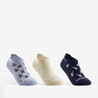 Kids' Low Sports Socks Tri-Pack RS 160 - Blue/White/Patterns