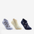 Chaussettes tennis enfant basses Artengo RS 160 bleu blanc motifs en lot de 3