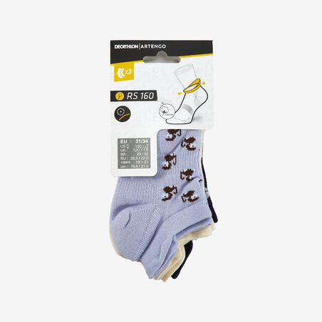 Шкарпетки дитячі RS 160 низькі 3 пари блакитні/білі з візерунками