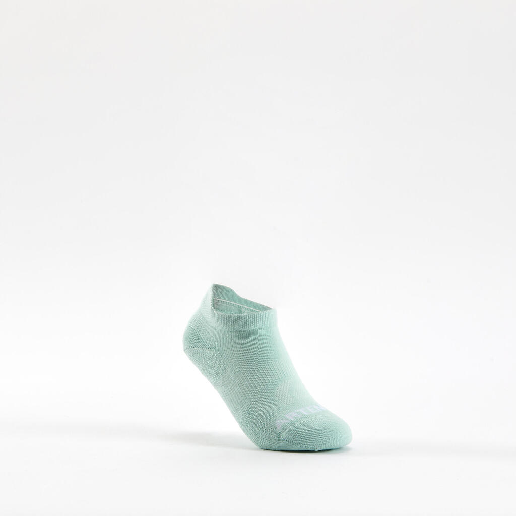 Bērnu īsās tenisa zeķes “RS 160”, 3 pāri, zaļas/purpura