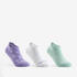 Kids' Low Tennis Socks RS 160 Tri-Pack - Green/Purple