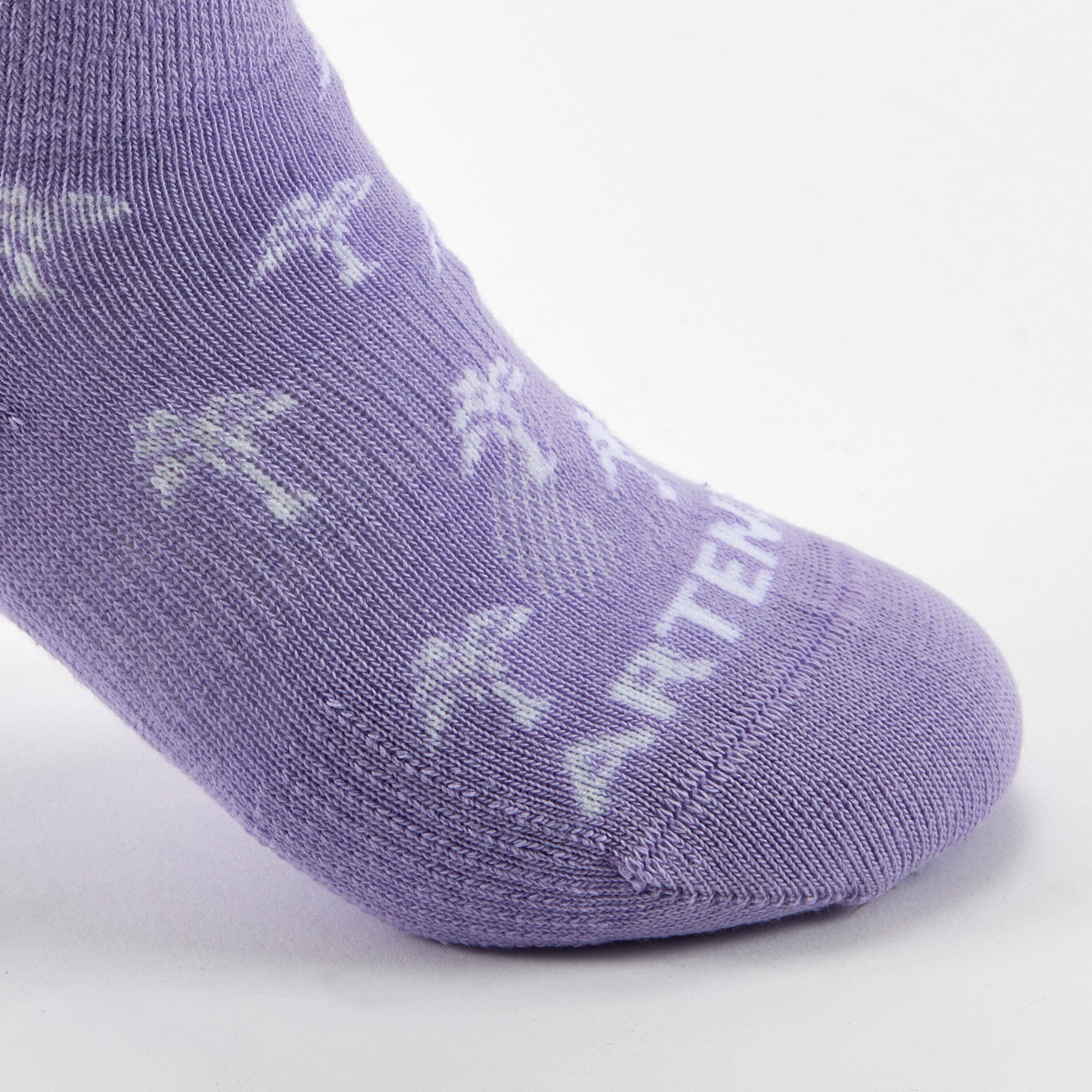 Kids' Low Tennis Socks RS 160 Tri-Pack - Green/Purple -  5