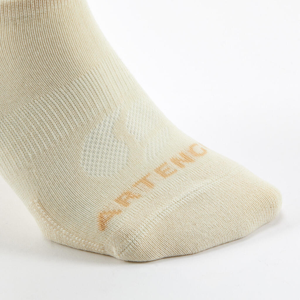 Chaussettes de sport basses Artengo RS 160 motif rose lot de 3.