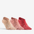 Chaussettes de sport basses Artengo RS 160 motif rose lot de 3.
