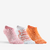 Chaussettes de sport basses Artengo RS 160 orange motif rose lot de 3