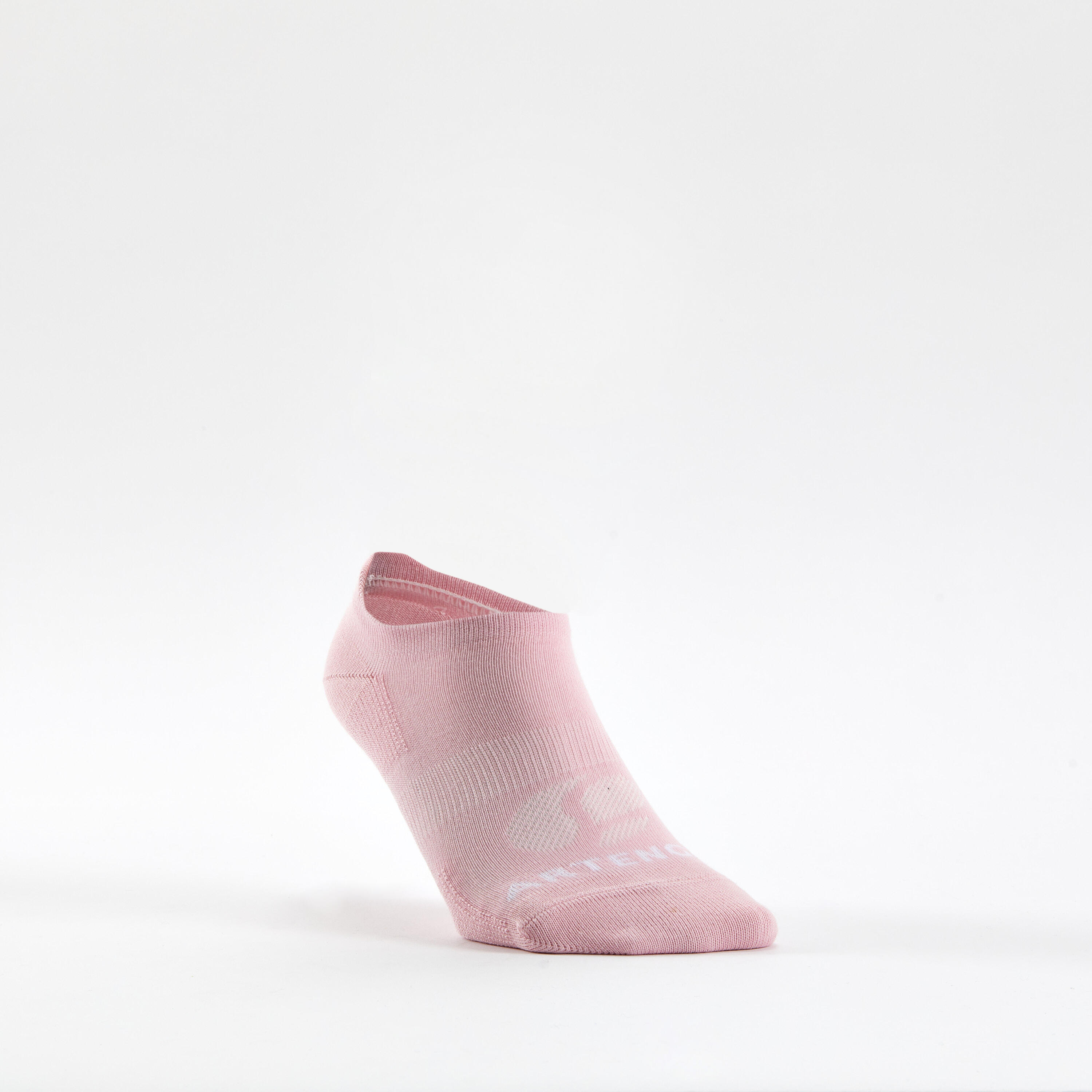 Chaussettes de sport basses Artengo RS 160 orange motif rose lot de 3 2/8