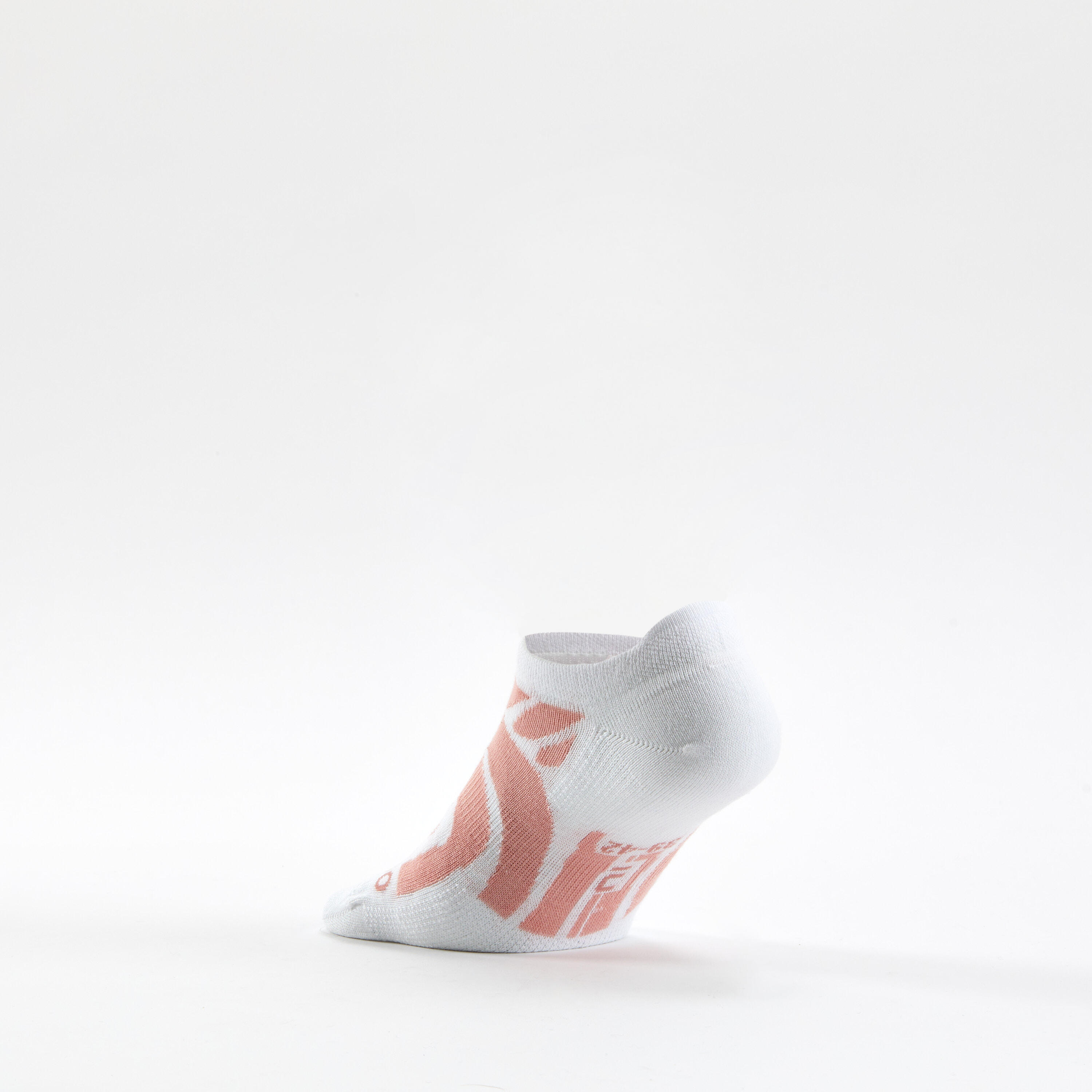 Chaussettes de sport basses Artengo RS 160 orange motif rose lot de 3 7/8