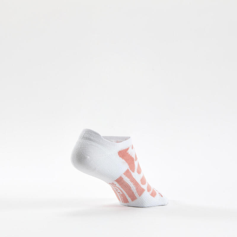 Șosete de sport scurte Artengo RS 160 motive portocaliu-roz set de 3 perechi