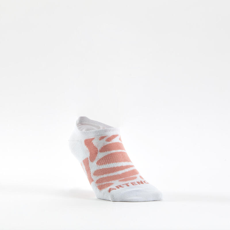 Tenis Çorabı - Kısa Konç - 3 Çift - Desenli Turuncu/Pembe - Artengo RS 160