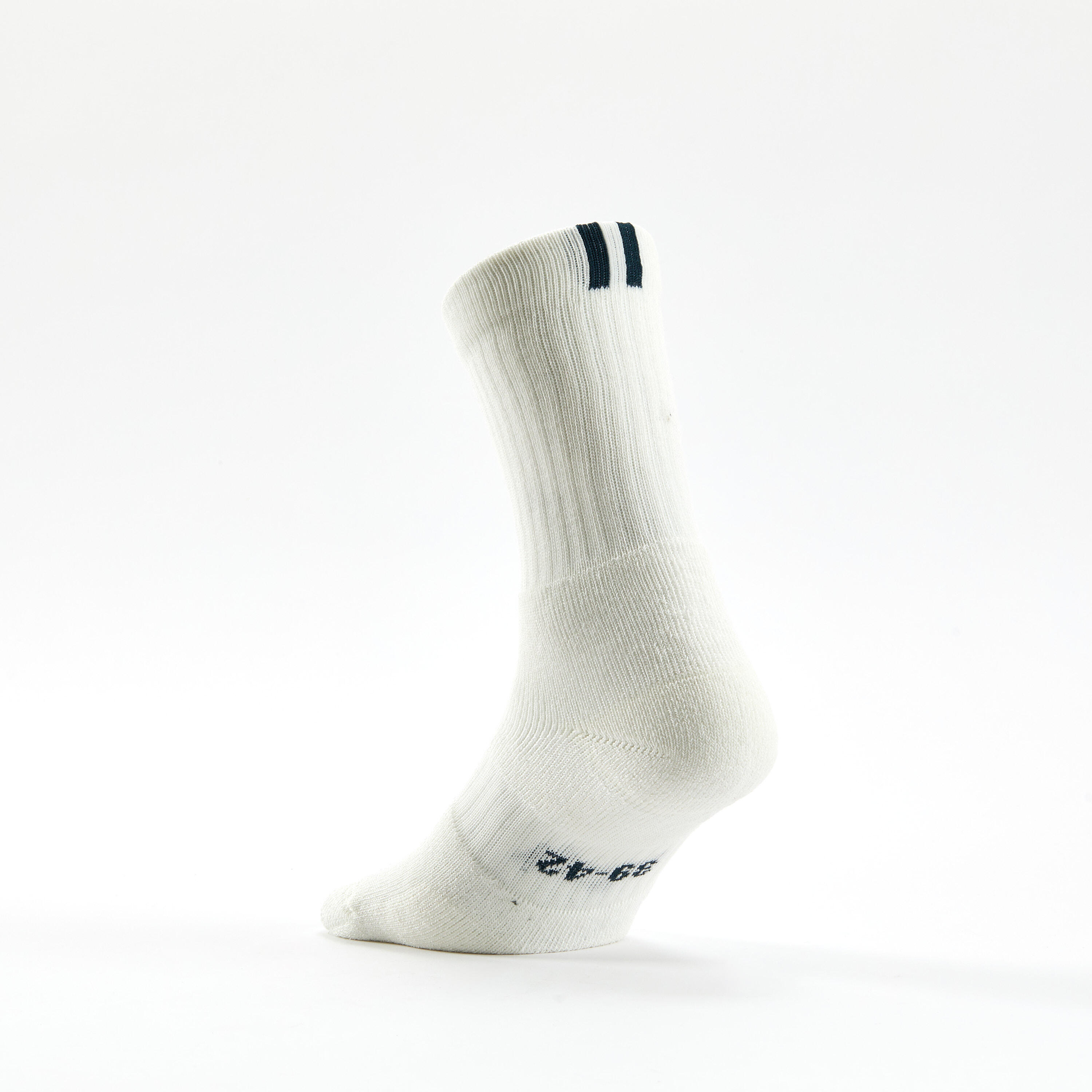 CHAUSSETTES DE TENNIS HAUTES RS 500 BLEU BLANC VERT EN LOT DE 3 7/7