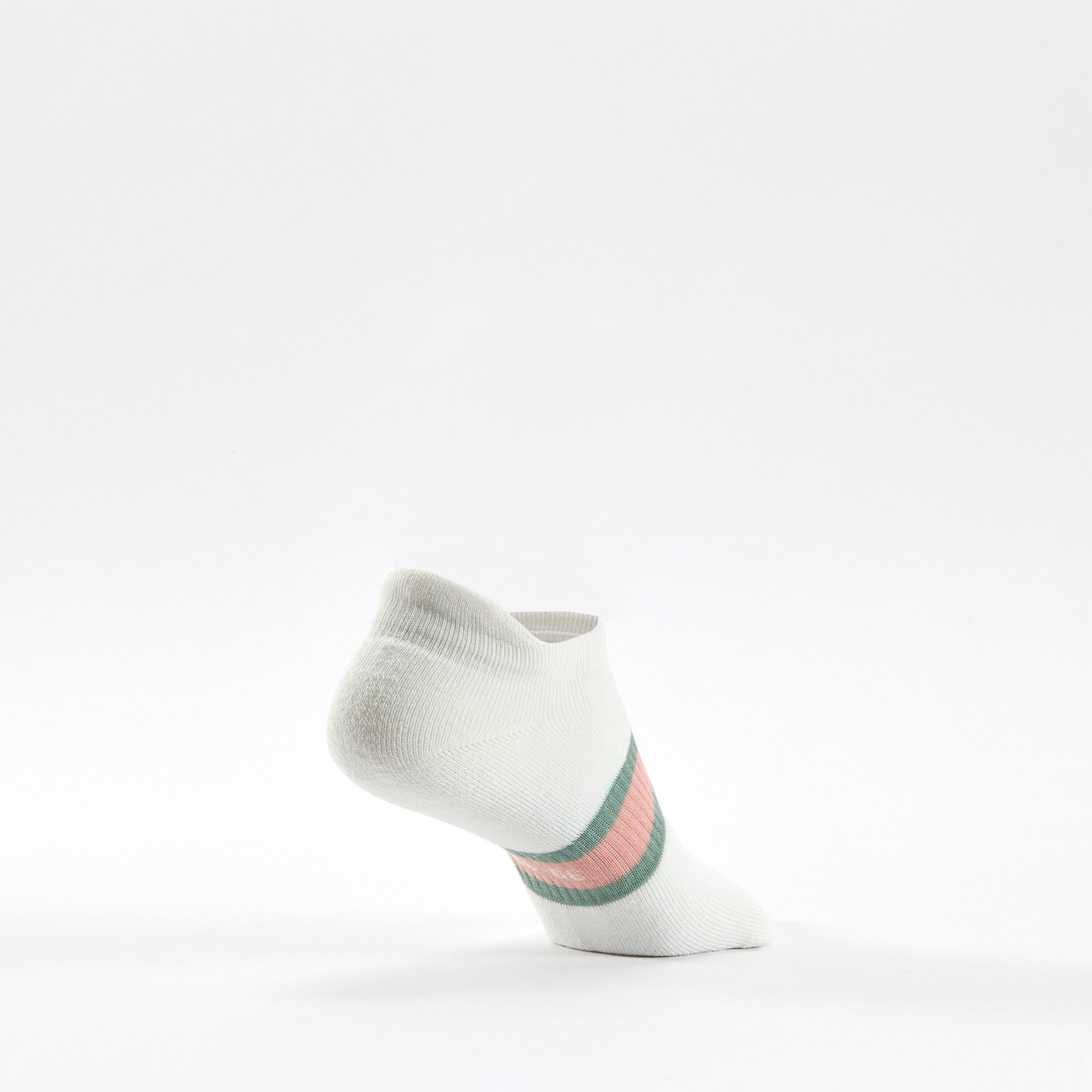 Mitjons curts d'esport Decathlon RS 500 motius rosa, blanc, verd. 4/7