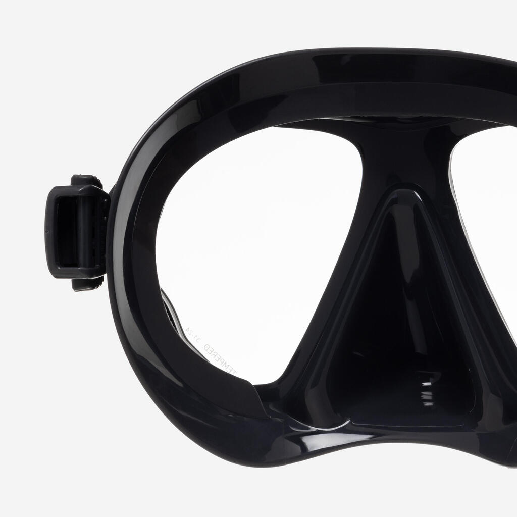 Anti-fog diving mask - MASK 500 DUAL ANTI-FOG Black Grey