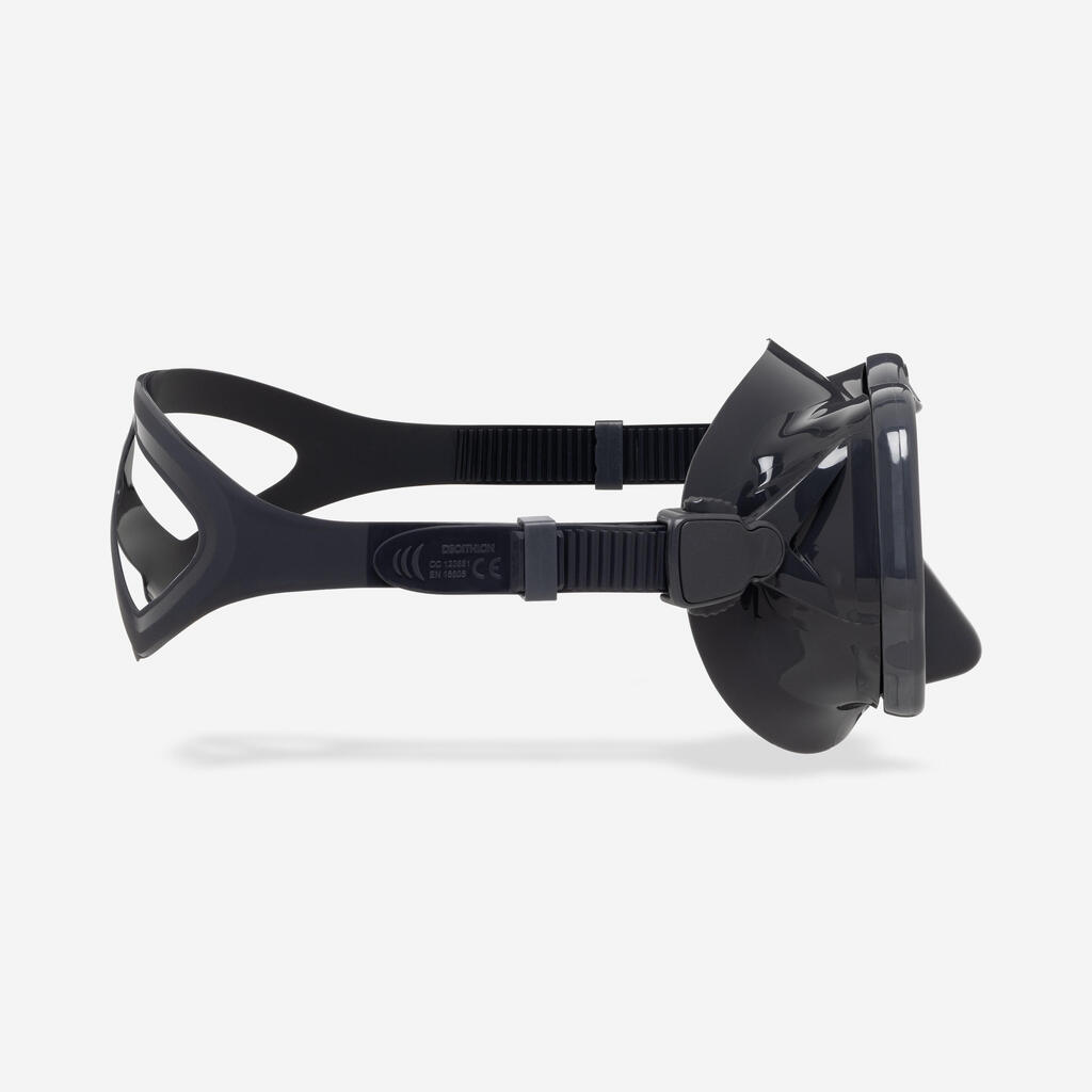 Anti-fog diving mask - MASK 500 DUAL ANTI-FOG Black Grey