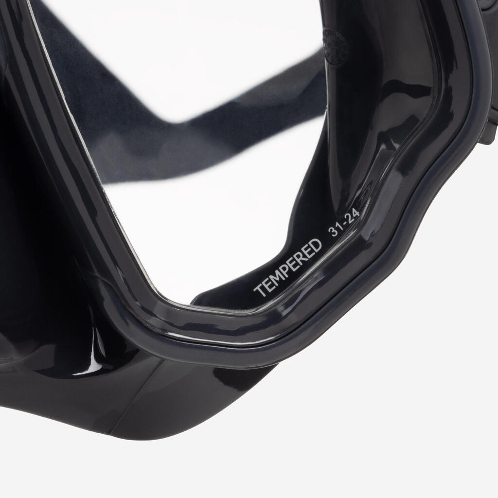 Anti-fog diving mask - MASK 500 DUAL ANTI-FOG Black Grey