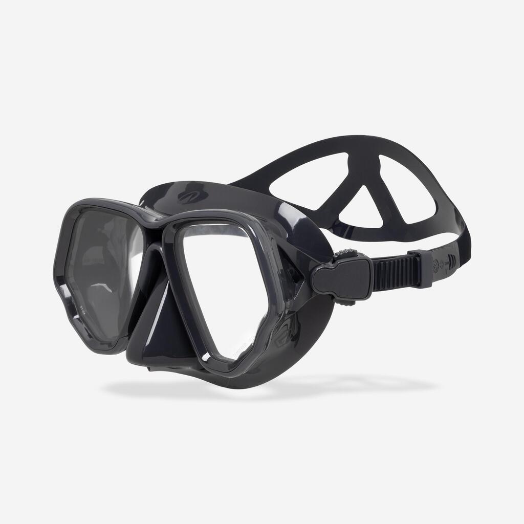 Anti-fog diving mask - MASK 500 DUAL ANTI-FOG Black Grey