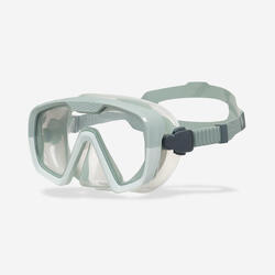 Masque de plongée anti buée, 100 Mono sangle silicone Noir Gris