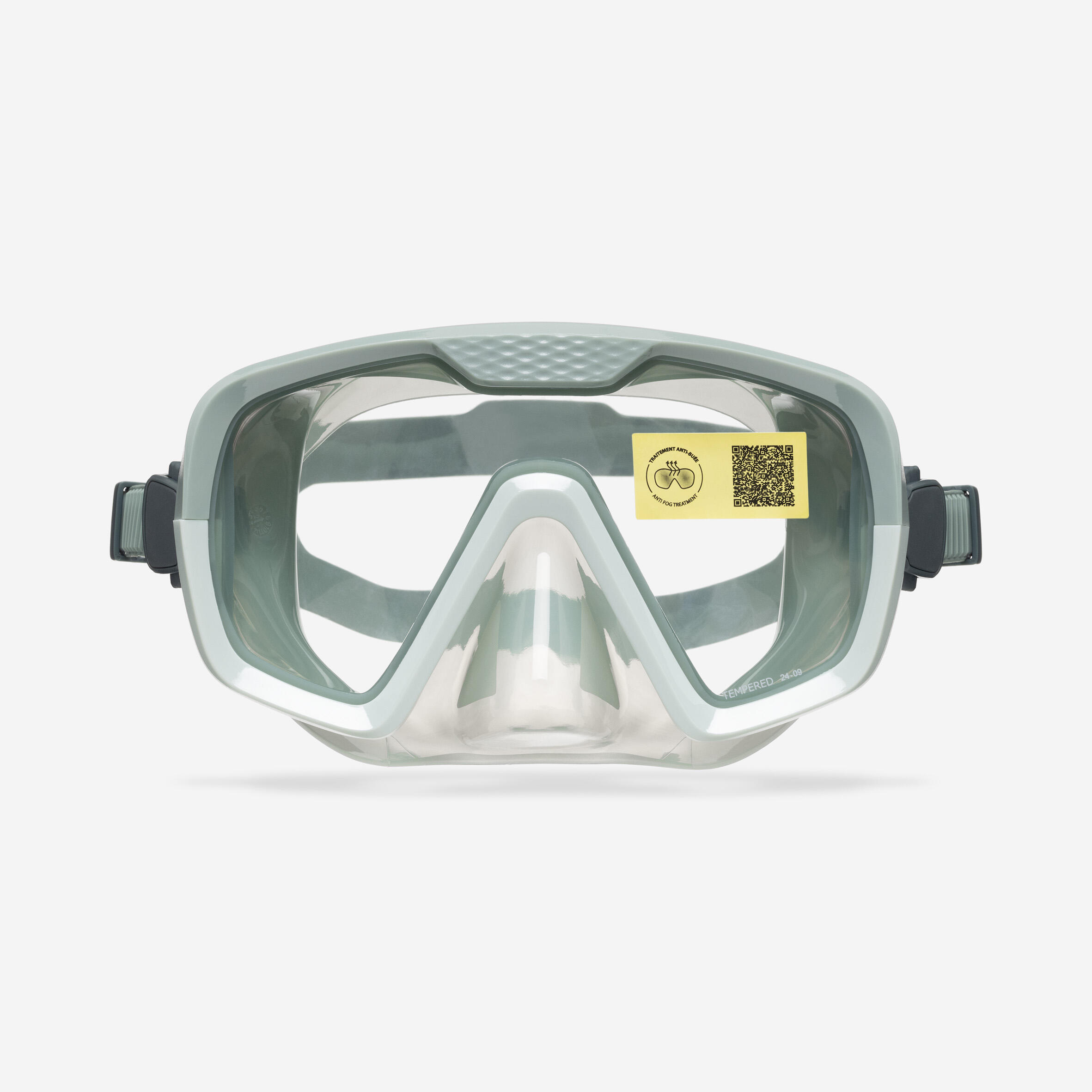 Maschera subacquea 100 MONO antiappannante silicone verde 2/10