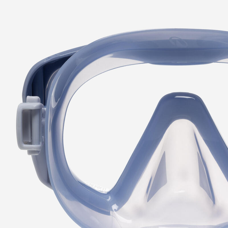 Mască anti-aburire scufundări 100 Mono curea silicon Mid Albastru