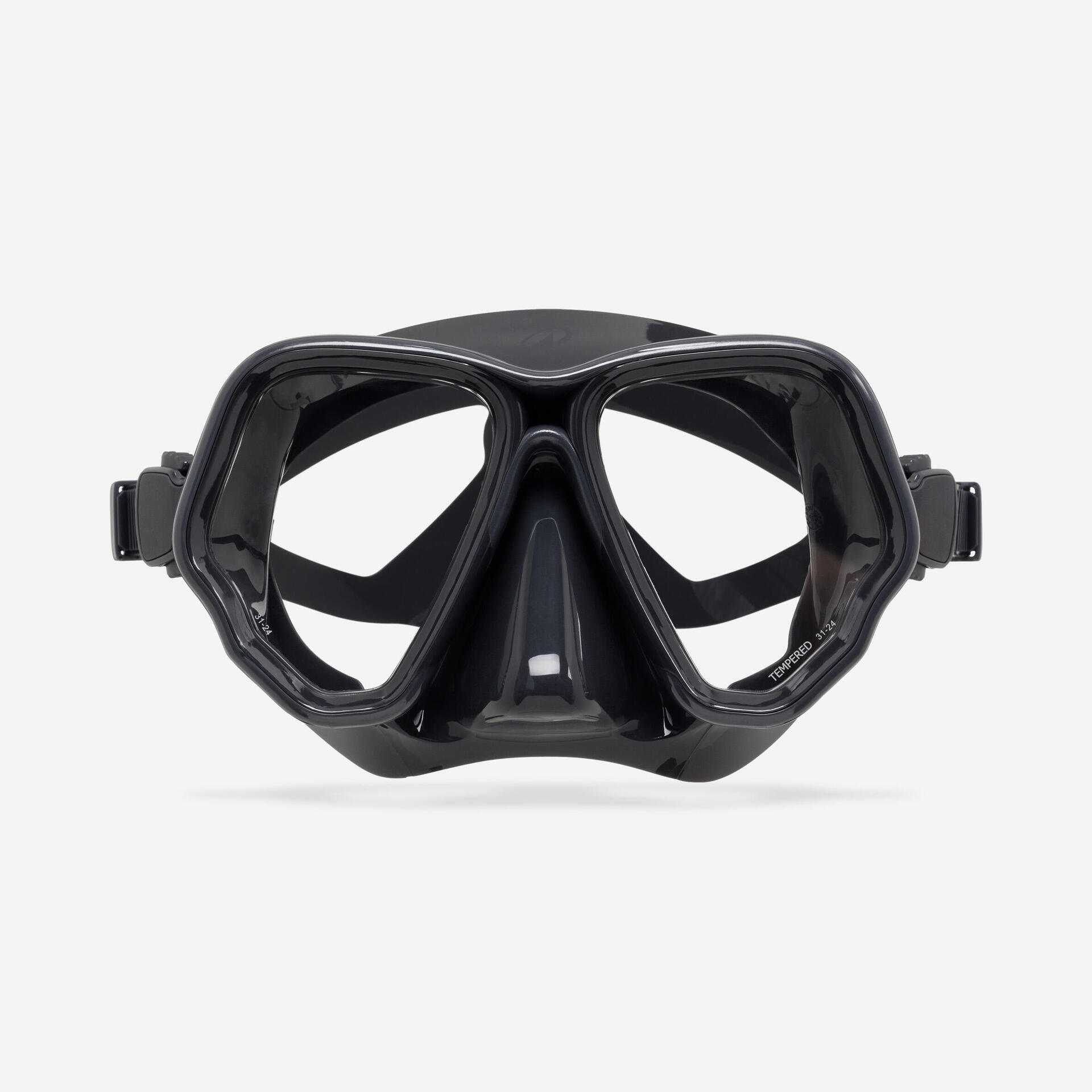 Iving Mask Anti-fog diving mask, MASK 500 DUAL ANTI-FOG Black Grey