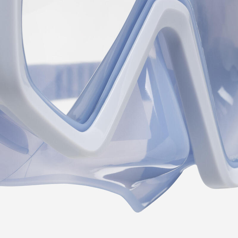 Mască anti-aburire scufundări 100 Mono curea silicon Mid Albastru