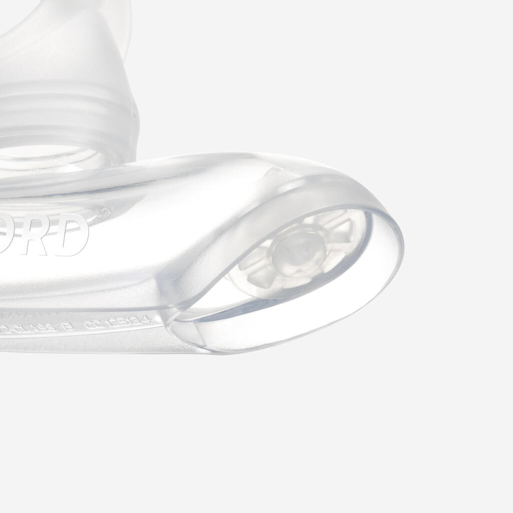 Tuba plongée avec soupape drytop  - SNORKEL DRY TOP JUNIOR 100 Translucide