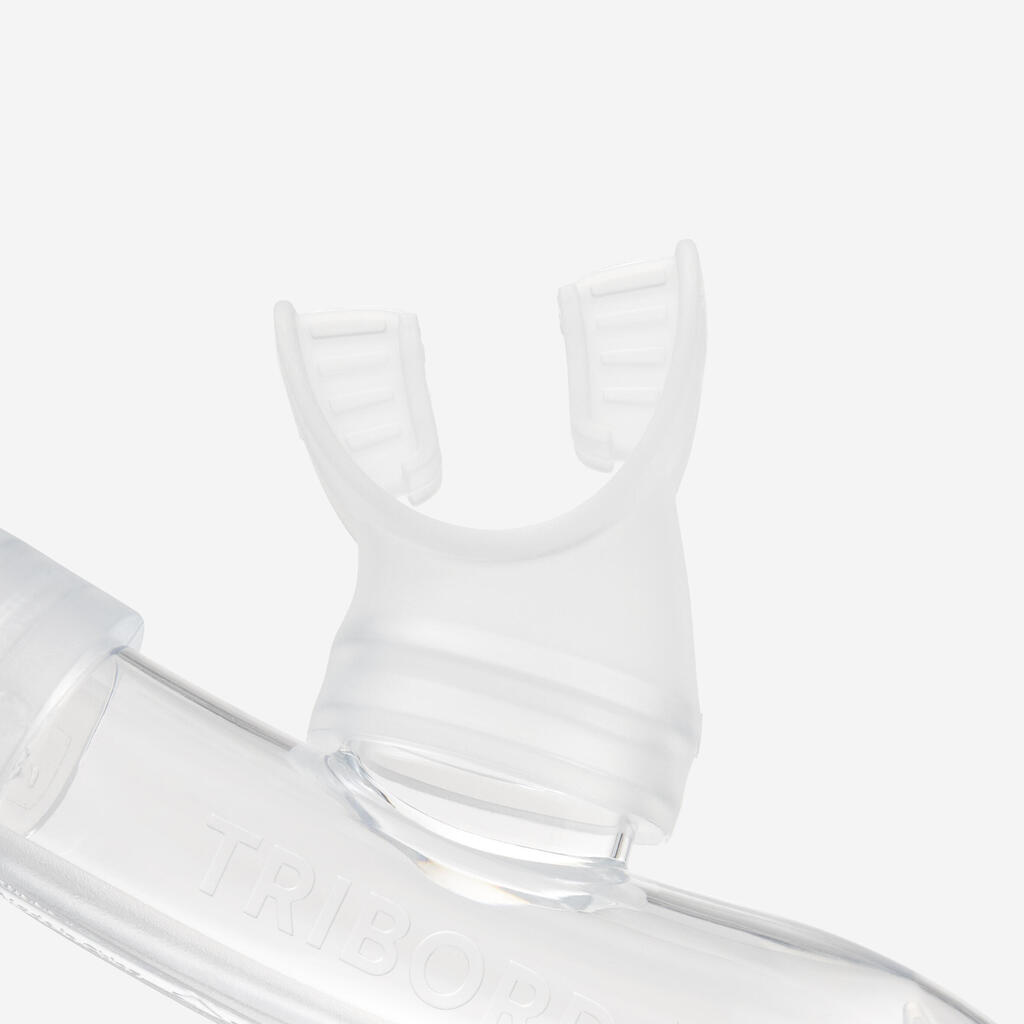 Tuba plongée avec soupape drytop  - SNORKEL DRY TOP JUNIOR 100 Translucide