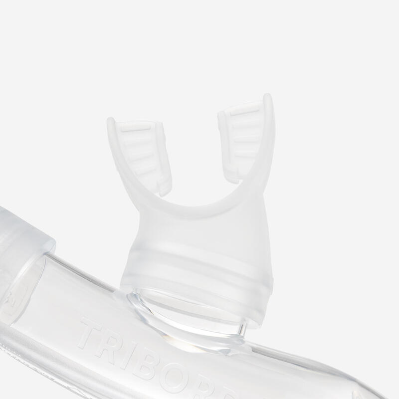 Tuba plongée avec soupape drytop  - SNORKEL DRY TOP JUNIOR 100 Translucide