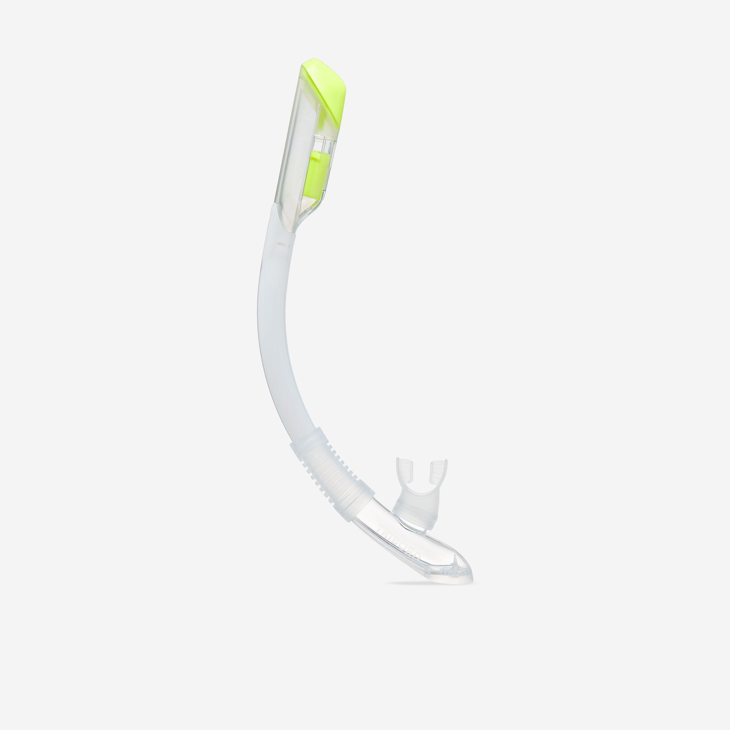 Kids’ diving snorkel with dry top valve - DRY TOP SNORKEL JUNIOR 100 Translucent