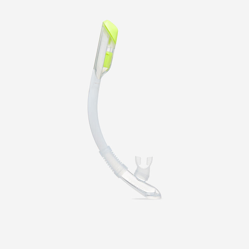 Tuba plongée avec soupape drytop  - SNORKEL DRY TOP JUNIOR 100 Translucide