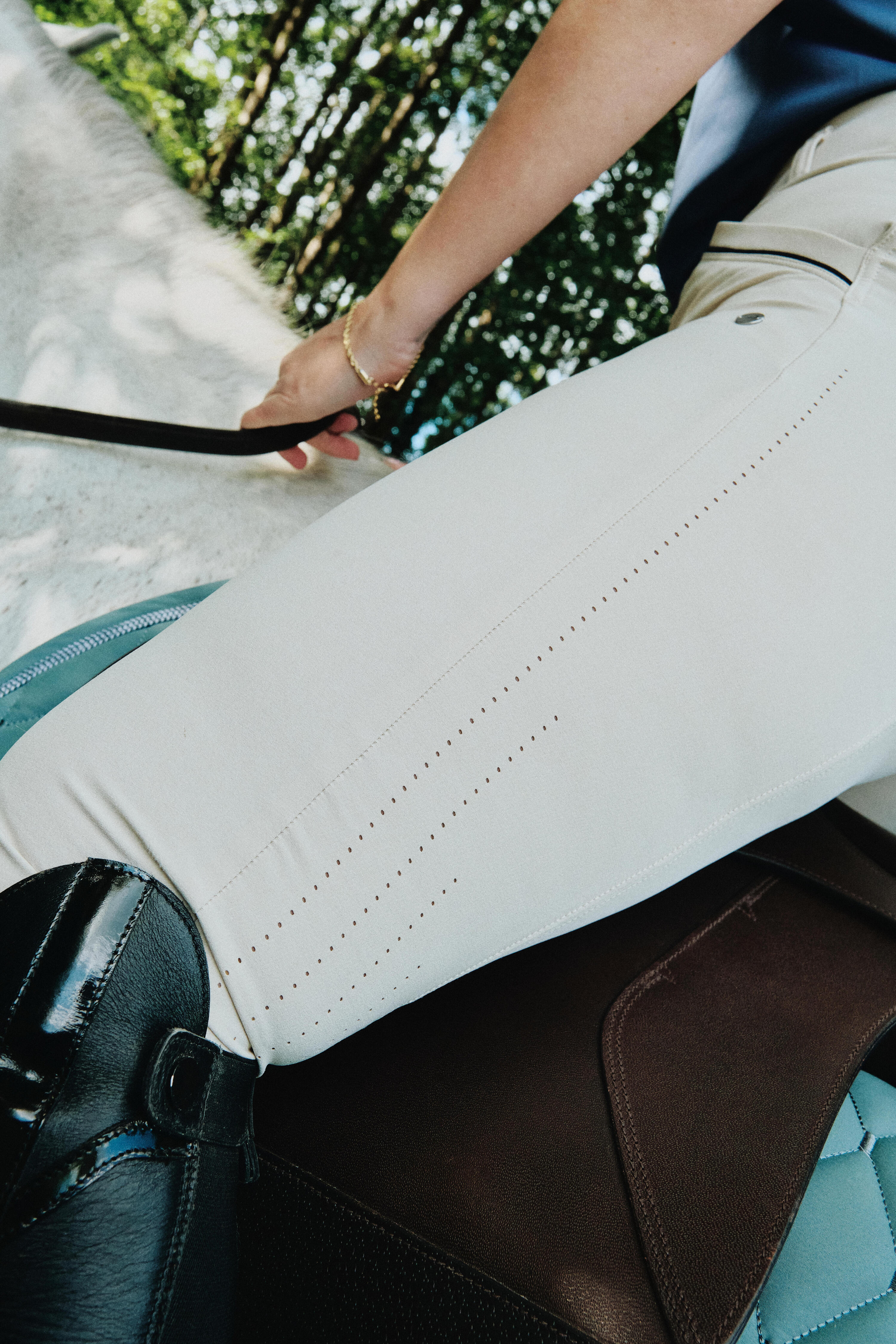 Pantalon d'équitation ultraléger femme - beige 8/9