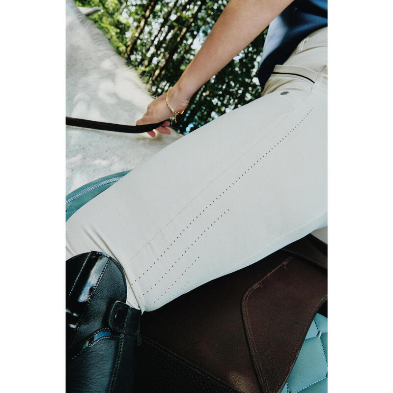 Pantalon echitație ultra lejer Vară Bej Damă