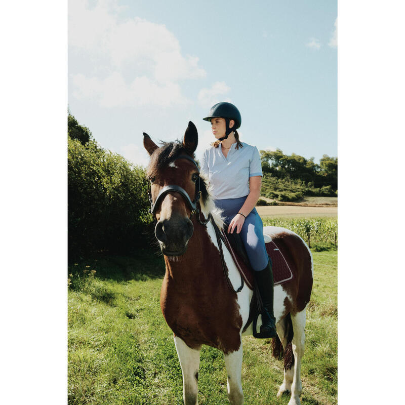 LEGGING EQUITATION LEGER FULLGRIP  FEMME - Bleu Comète