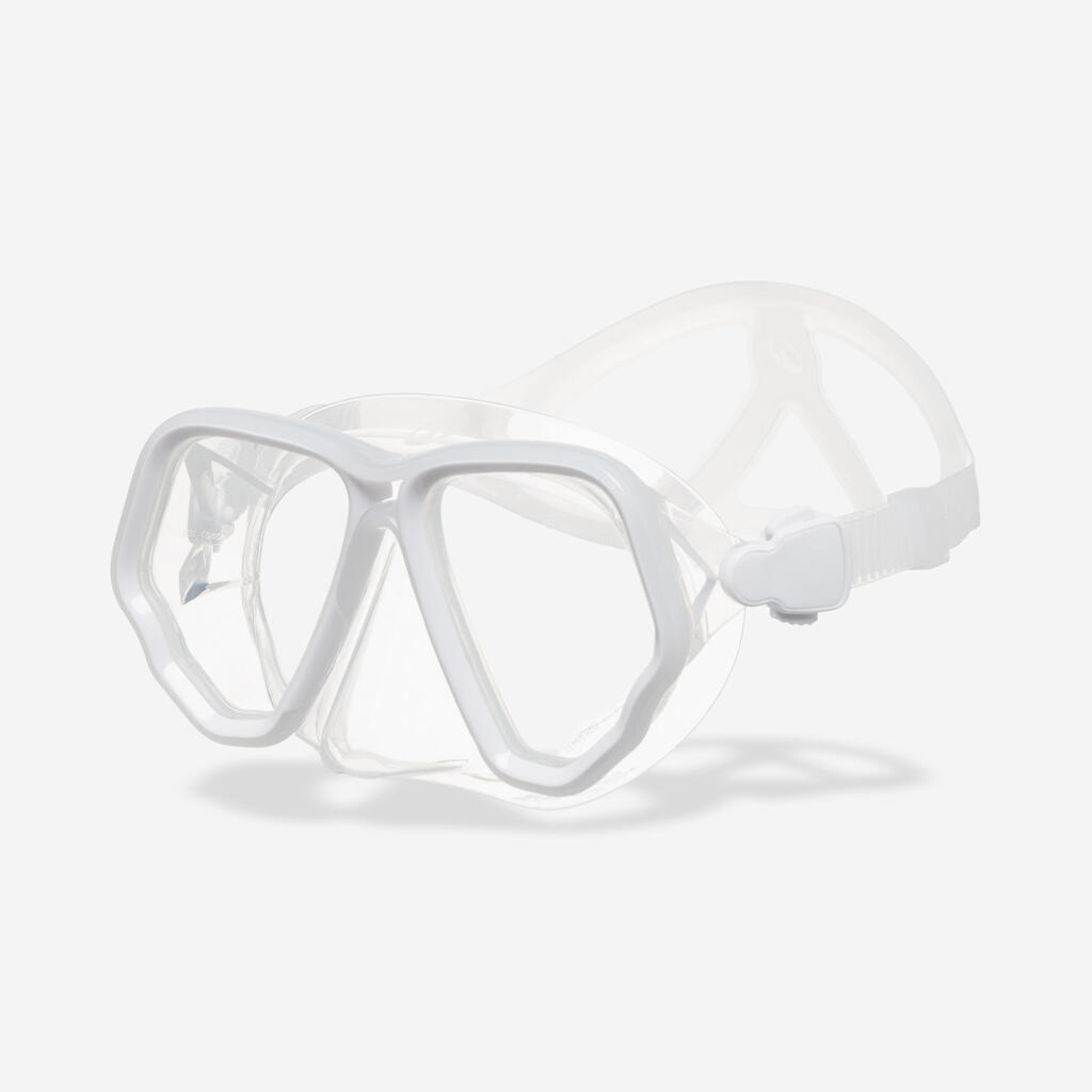Anti-fog diving mask - MASK 500 DUAL ANTI-FOG White