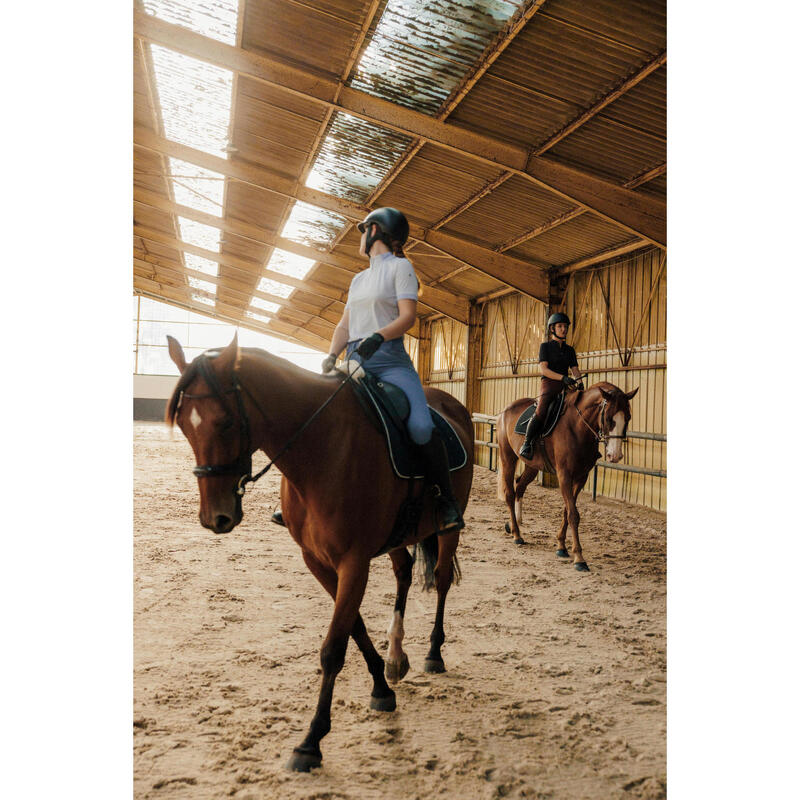 Pantalon Echitație full grip 900 Albastru Damă
