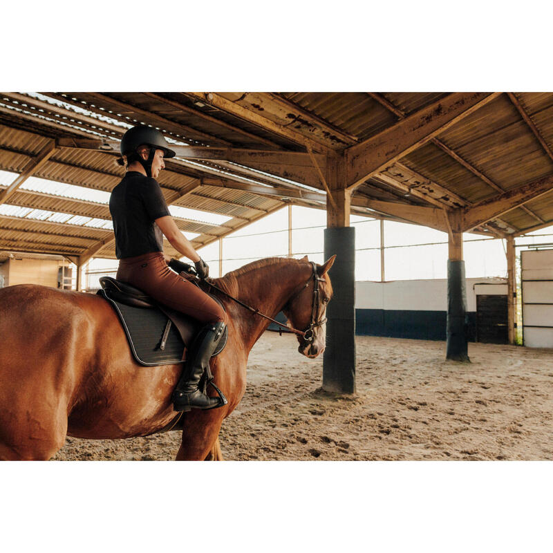 Legging équitation full grip femme - 500 marron