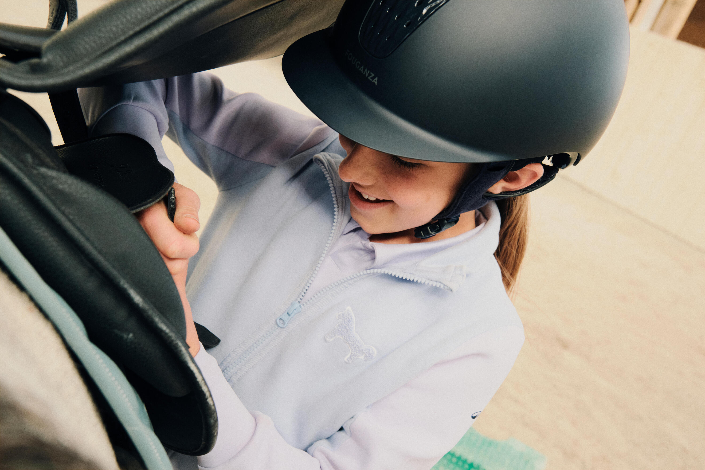 Paardrijhelm 520 voor volwassenen en kinderen blauw 7/8