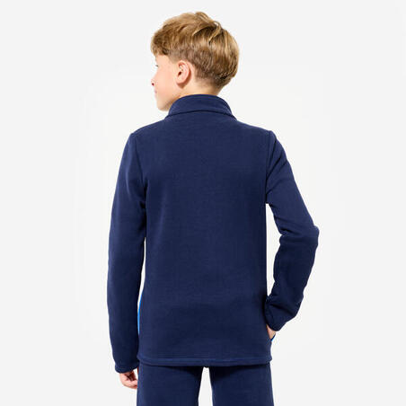 Костюм тренировочный базовый теплый для детей синий Warmy zip