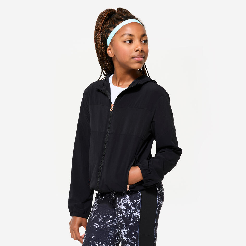 Veste multisport légère et respirante fille, Bleu blanc mauve