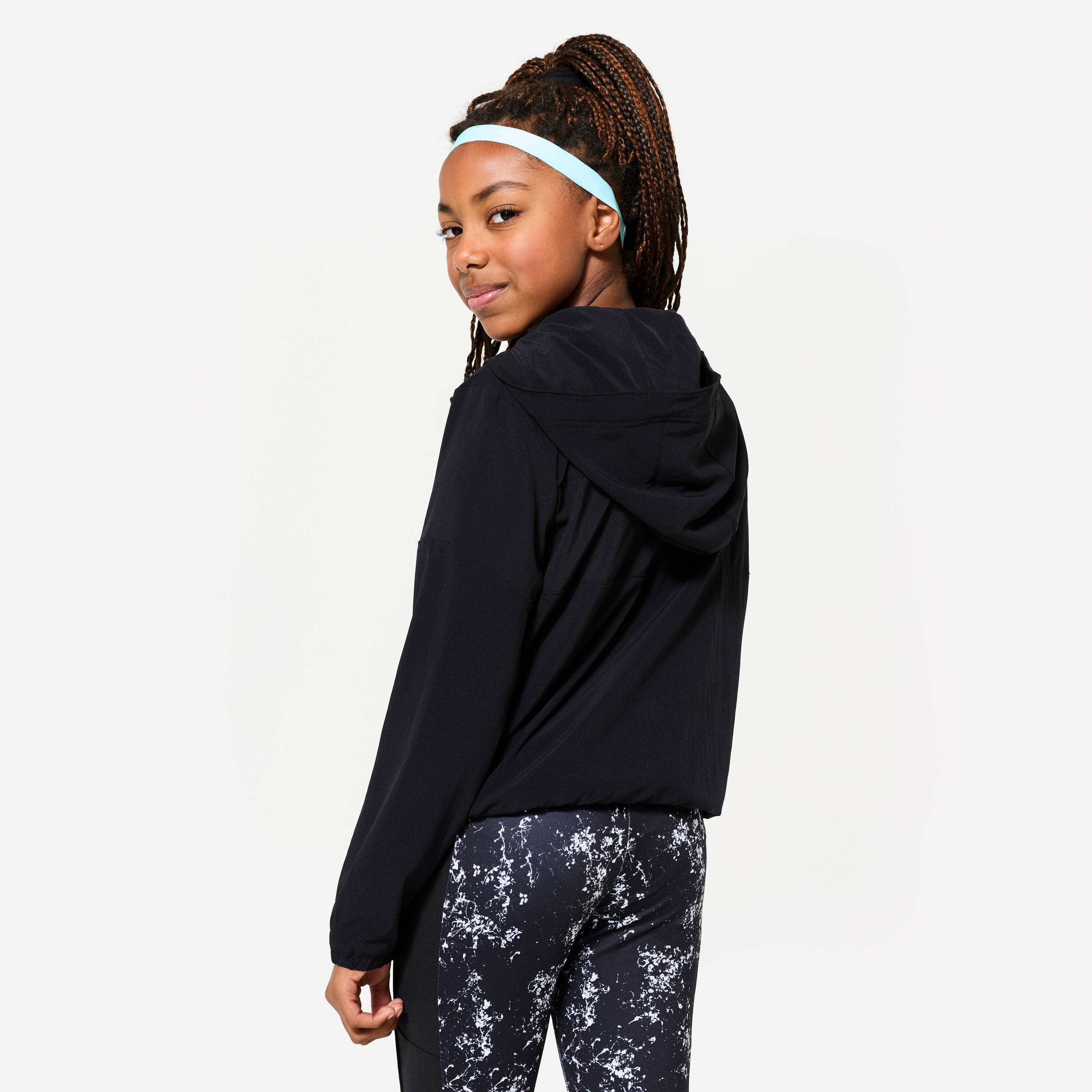 Girl's Multisport Lightweight Breathable Jacket 500 - Smoked Black -  5