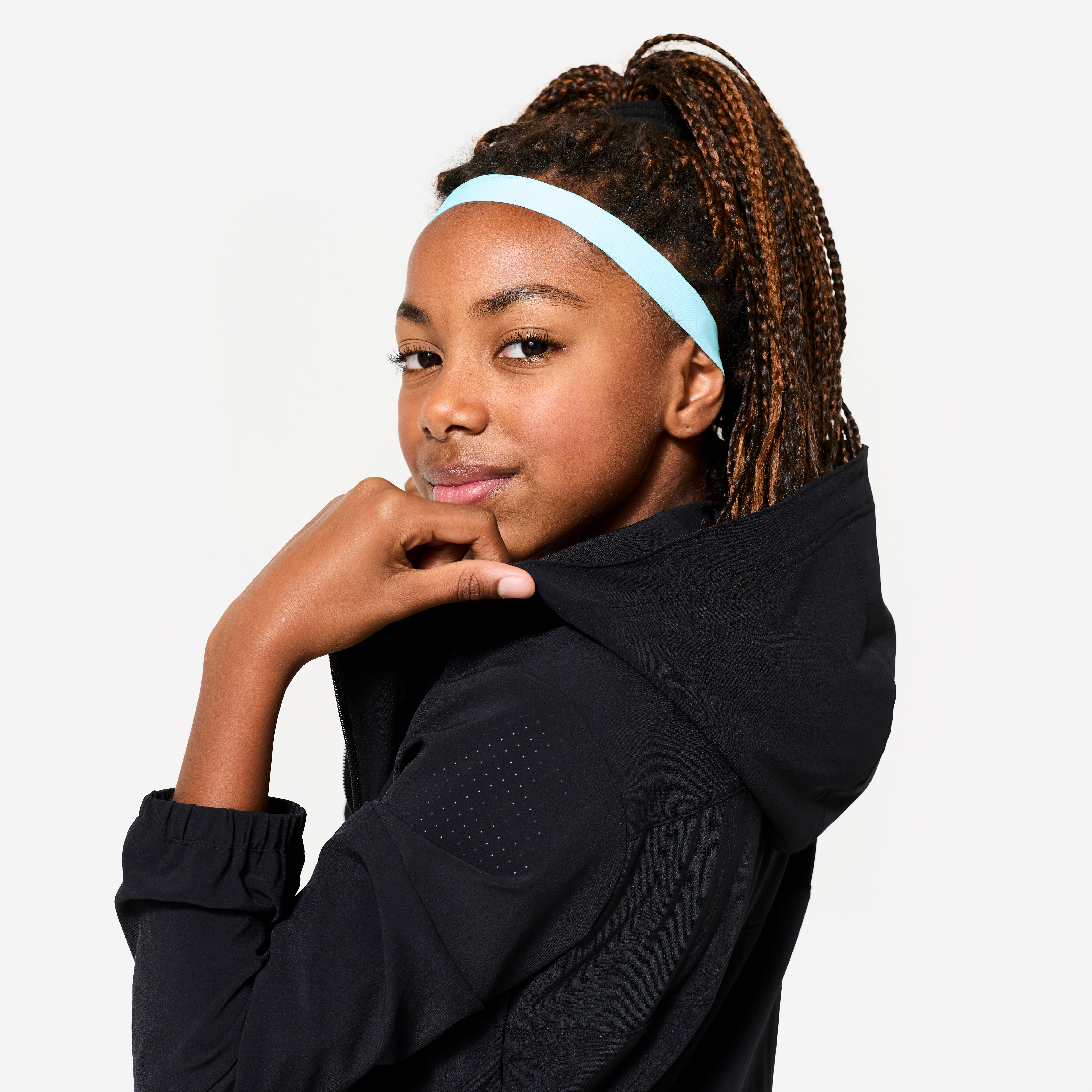 Girl's Multisport Lightweight Breathable Jacket 500 - Smoked Black