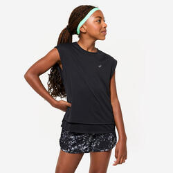 T-shirt multisport respirant 2 en 1 fille, Noir